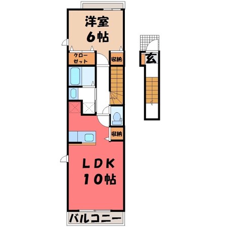 宇都宮駅 バス12分  南御幸町下車：停歩3分 2階の物件間取画像